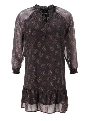 Aniston PLUS Chiffonkleid in bordeaux-lila-camel