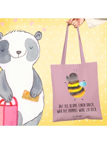 Mr. & Mrs. Panda Einkaufsbeutel Hummel flauschig mit Spruch in Rosa Pastell