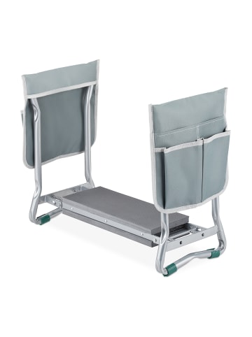 relaxdays Kniebank in Silber/ Grau - (B)59 x (H)50 x (T)31,5 cm