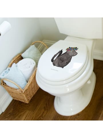 Mr. & Mrs. Panda Toilettendeckel Stinktier  ohne Spruch in Weiß