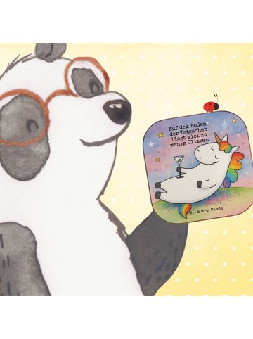 Mr. & Mrs. Panda Glasuntersetzer Einhorn Blümchentail Design mit Spruch in Weiß