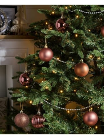 Beliani 1er-Set Weihnachtsbaumkugeln ISOJARVI in Braun/Gold