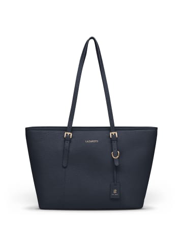 Lazarotti Bologna Leather Shopper Tasche Leder 35 cm in navy