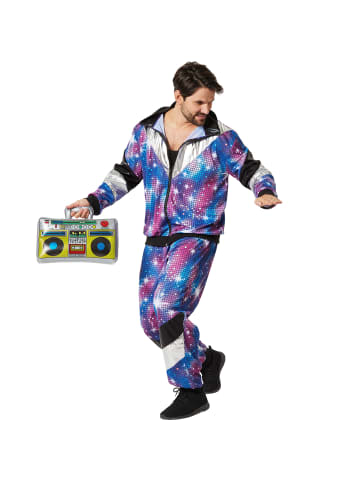 tectake Herrenkostüm  Retro 80er 90er Jahre Disco Jogginganzug  Glamouröser Disco-Look: