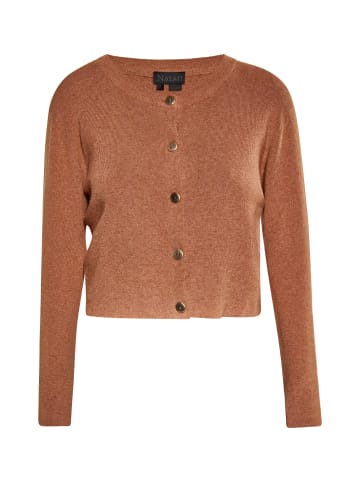 NAEMI Damen Cardigan in Braun Melange