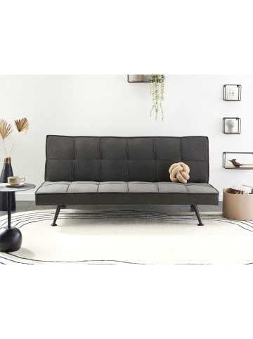 Beliani Schlafsofa HASLE in Grau/Schwarz - (W) 168 x (H) 75 x (L) 88 cm