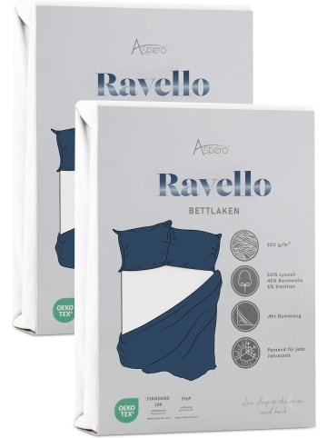 Aspero 2 x Spannbettlaken Ravello in Weiß