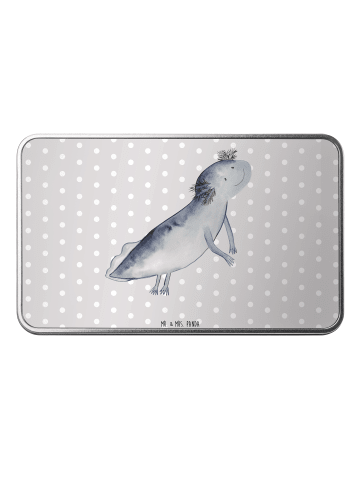 Mr. & Mrs. Panda Geschenkbox Axolotl Schwimmen ohne Spruch in Grau Pastell