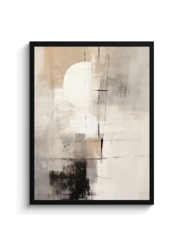 MuchoWow Poster mit Leiste Abstrakte Kunst weiß schwarz  (BxH)