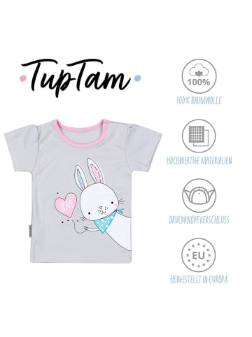 TupTam Baby Mädchen Kurzarm T-Shirt 5er Set in rosa/weiß
