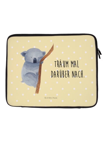 Mr. & Mrs. Panda Laptoptasche Koalabär mit Spruch in Gelb Pastell