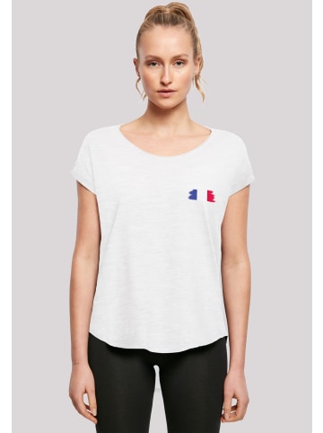 F4NT4STIC Long Cut T-Shirt France Frankreich Flagge Fahne in weiß