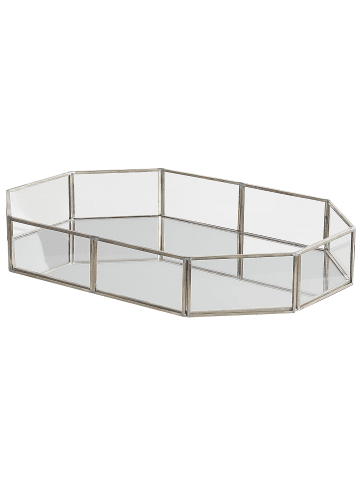 Beliani Tablett CHABRIS in Silber/Transparent - (W) 32 x (H) 6 x (L) 22 cm