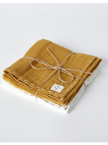 OrganicEra Musselin-Tücher in White-Mustard