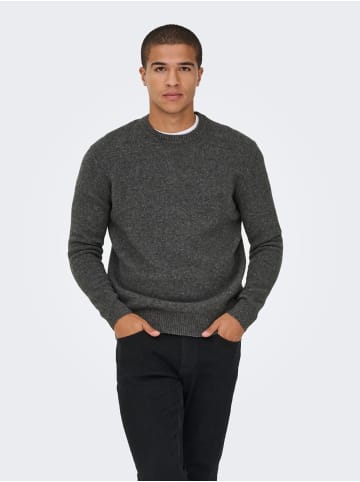 ONLY & SONS Strickpullover in Dark Grey Melange