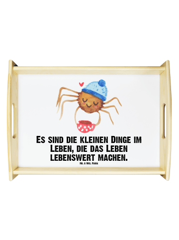 Mr. & Mrs. Panda Sofatablett Spinne Agathe Kaffee mit Spruch in Weiß