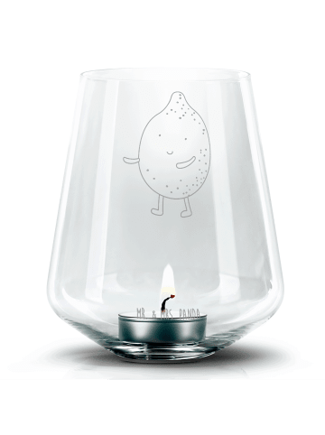 Mr. & Mrs. Panda Windlicht Beste Freunde Zitrone mit Spruch in Transparent