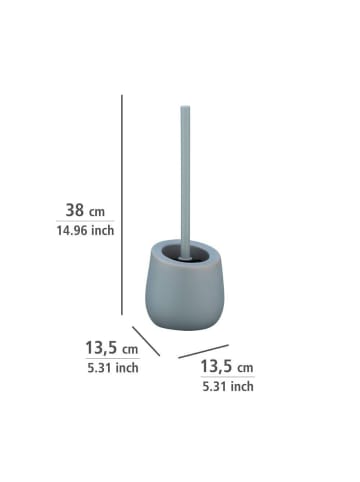 Wenko WC-Bürste BADI in Grau, (B) 13,5 x (H) 38 x (L) 13,5 cm