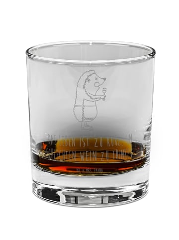 Mr. & Mrs. Panda Whiskey Glas Igel Wein mit Spruch in Transparent