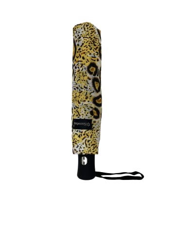 ANELY Regenschirm Leopard Muster Kleiner Automatik Taschenschirm in Gelb