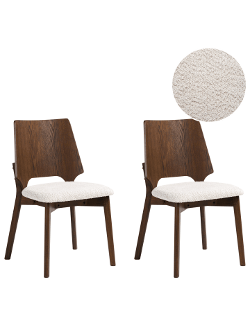 Beliani 2er-Set Esszimmerstuhl ABEE in Braun/Beige