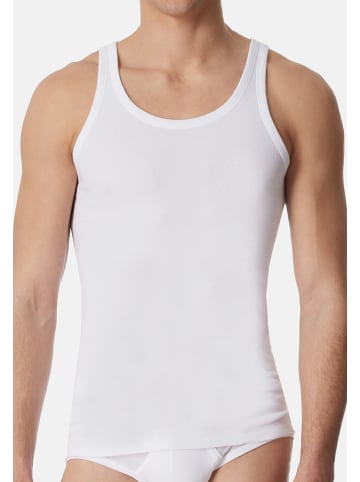 Schiesser Unterhemd / Tanktop Cotton Essentials Feinripp in Weiß