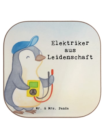 Mr. & Mrs. Panda Tischuntersetzer Elektriker Leidenschaft Design... in Weiß