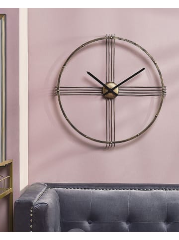 Beliani Wanduhr ASCONA in Gold/Schwarz - (W) 64 x (H) 64 x (L) 6 cm