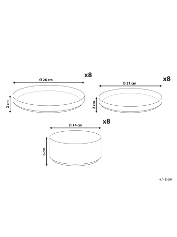 Beliani 24-tlg Tafelservice SPIKENARD in Weiß
