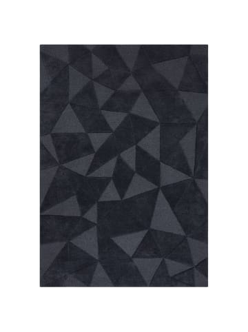 KADIMA DESIGN Luxus-Wollteppich mit geometrischem Muster, designstark in Anthrazit