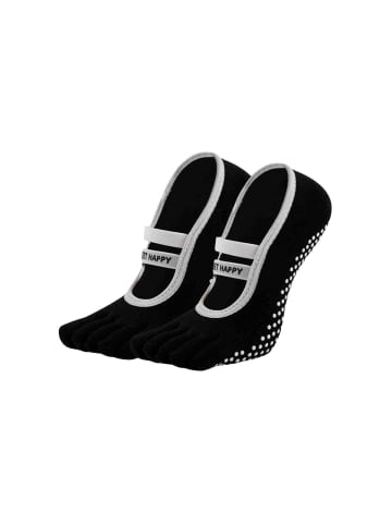 MUNADUNA 2er-Pack Yoga-/Pilates-Zehensocken Anti-Rutsch in Schwarz