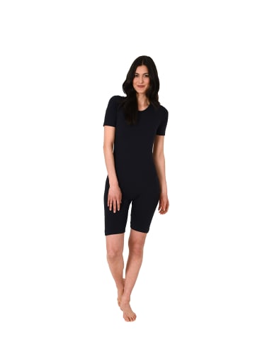 NORMANN Pflegebody kurzarm diagonalem Reißverschluss - 65761 in navy