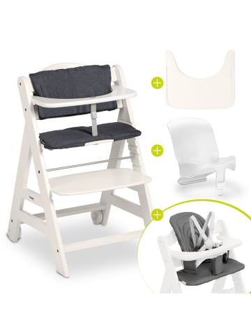 Hauck Hochstuhl Beta Plus Natural - im Sparset in gray,white