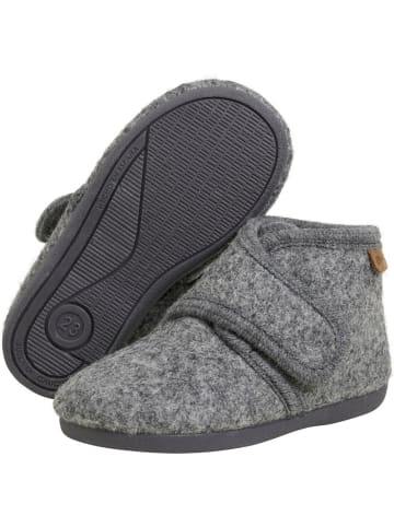 En Fant Kinder Hausschuh "Slippers Wool Hook and Loop" in Grau