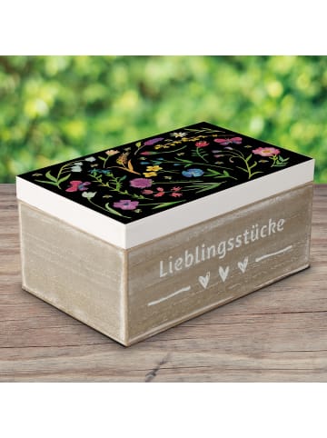 Mr. & Mrs. Panda holzkiste mit deckel Frühling mit Spruch in Bunt