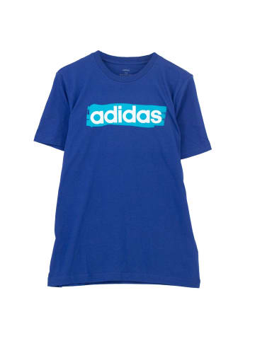 adidas Shirt E Lin Brush Logo Tee in Blau