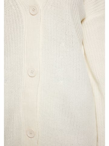 myMo Damen Oversize Strickjacke in Weiss