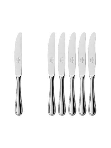 Villeroy & Boch 6er Set Tafelmesser Neufaden Merlemont in Silber 233 mm in silber
