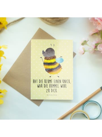 Mr. & Mrs. Panda Glückwunschkarte Hummel flauschig mit Spruch in Gelb Pastell