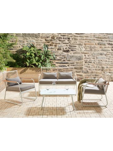 Beliani 4-tlg Lounge Set POMONTE in Weiß/Grau