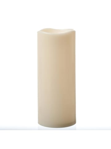 MARELIDA XXL LED Kerze für Außen flackernd H: 30cm D: 12,5cm in creme