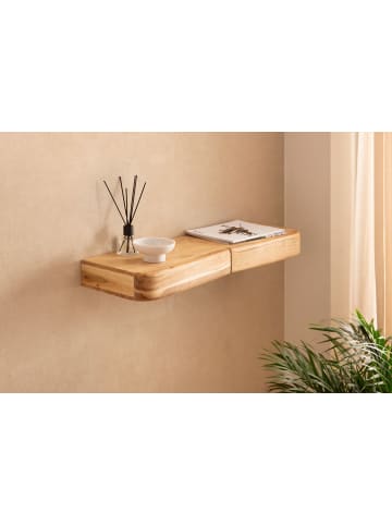 FineBuy Wandregal in Braun / Akazie / 80x20x8