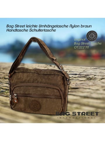 Bag Street Umhängetasche Nylon braun ca. 22cm