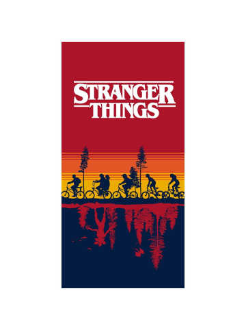 COFI 1453 Stranger Things Strandtuch Badetuch 70×140 cm Baumwolle in Mehrfarbig