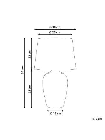 Beliani Tischleuchten JINNY in Weiß/Grün - (W) 30 x (H) 50 x (L) 30 cm