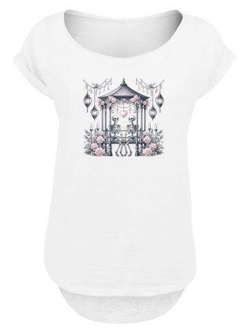 F4NT4STIC Long Cut T-Shirt Skelett Paar Valentinstag in weiß
