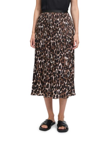 BETTY & CO Plisseerock mit Animalprint in Brown/Nature