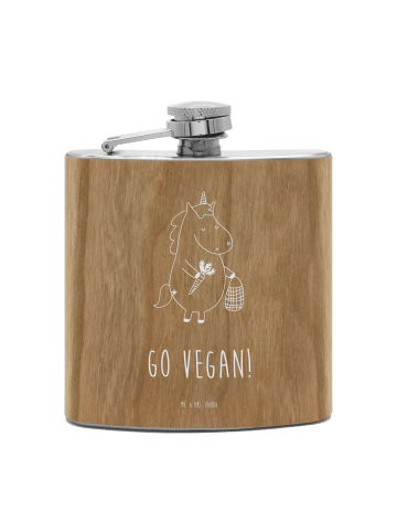 Mr. & Mrs. Panda Flachmann Einhorn Vegan mit Spruch in Braun