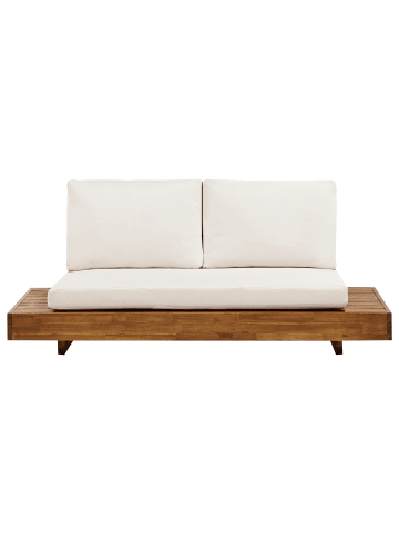 Beliani Gartensofa MARETTIMO in Braun/Weiß - (W) 167 x (H) 70 x (L) 68 cm