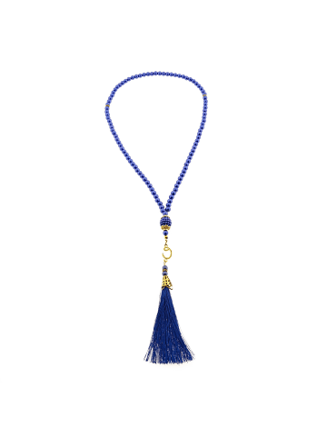Almina Gebetsketten 45 cm 99 Perlen mit Fransen in Blau